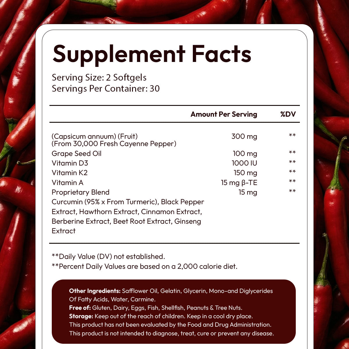 Vitalia Cayenne Pepper Softgels